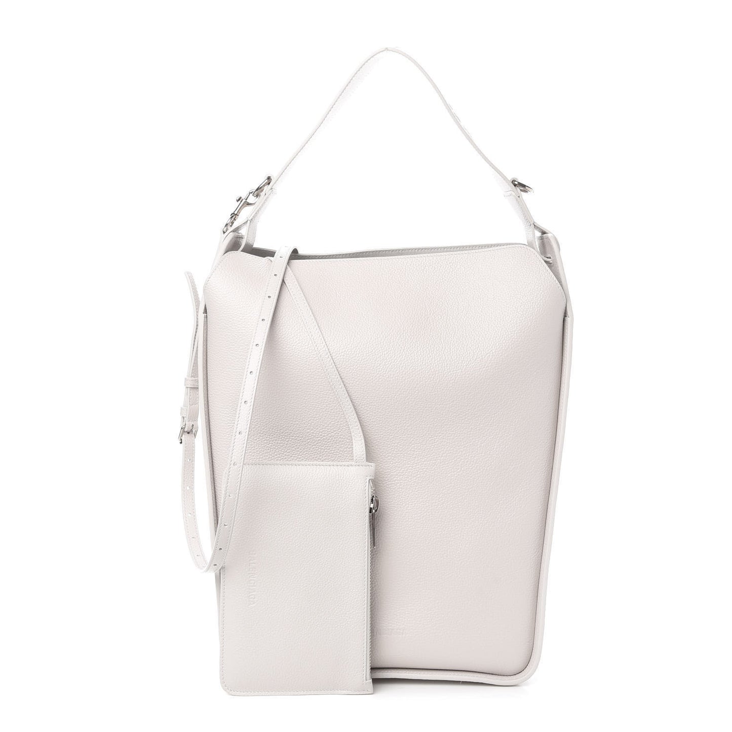 Grained Calfskin Medium 2.0 North South Shopping Tote White