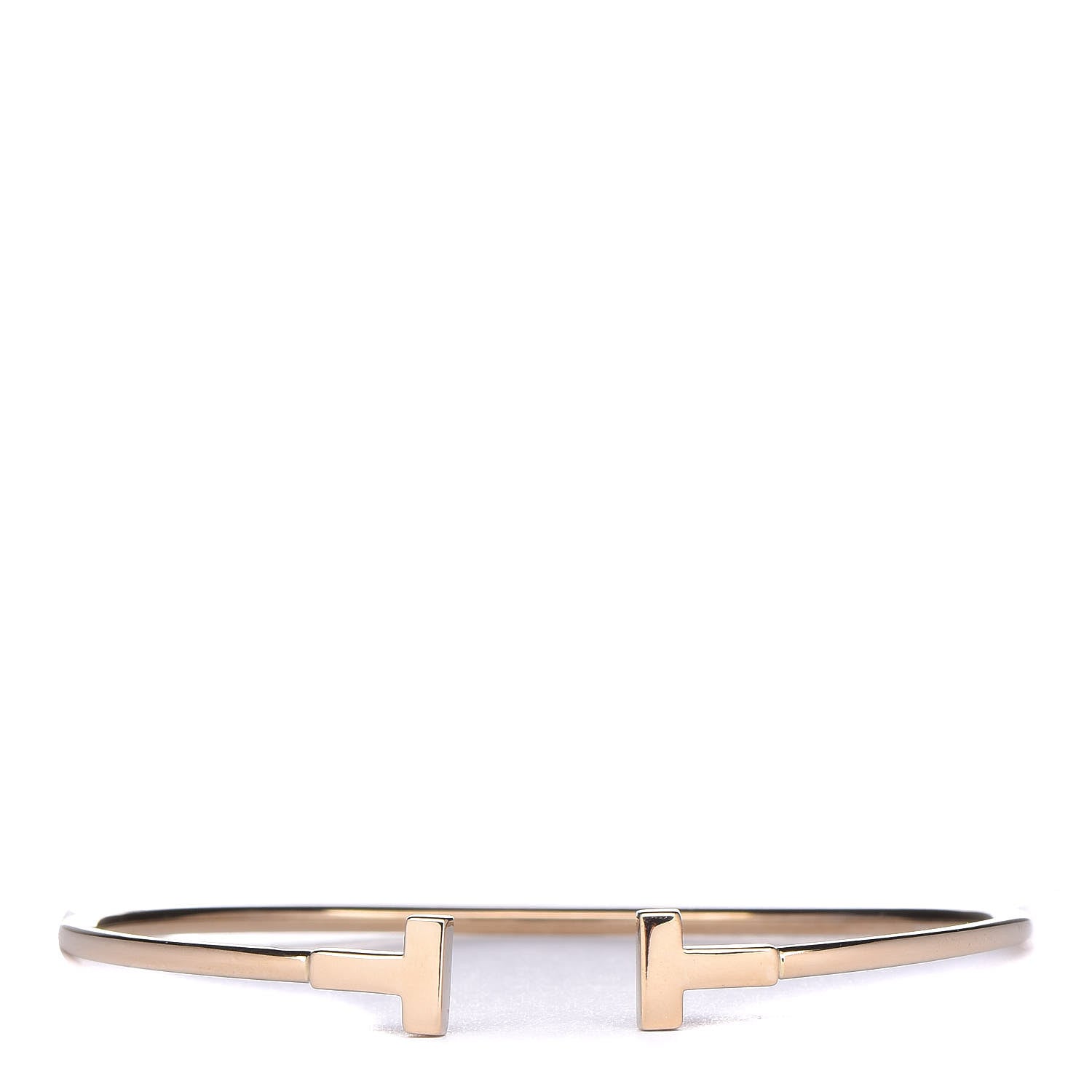 Tiffany 18K Yellow Gold Narrow T Wire Bracelet 1 of 6