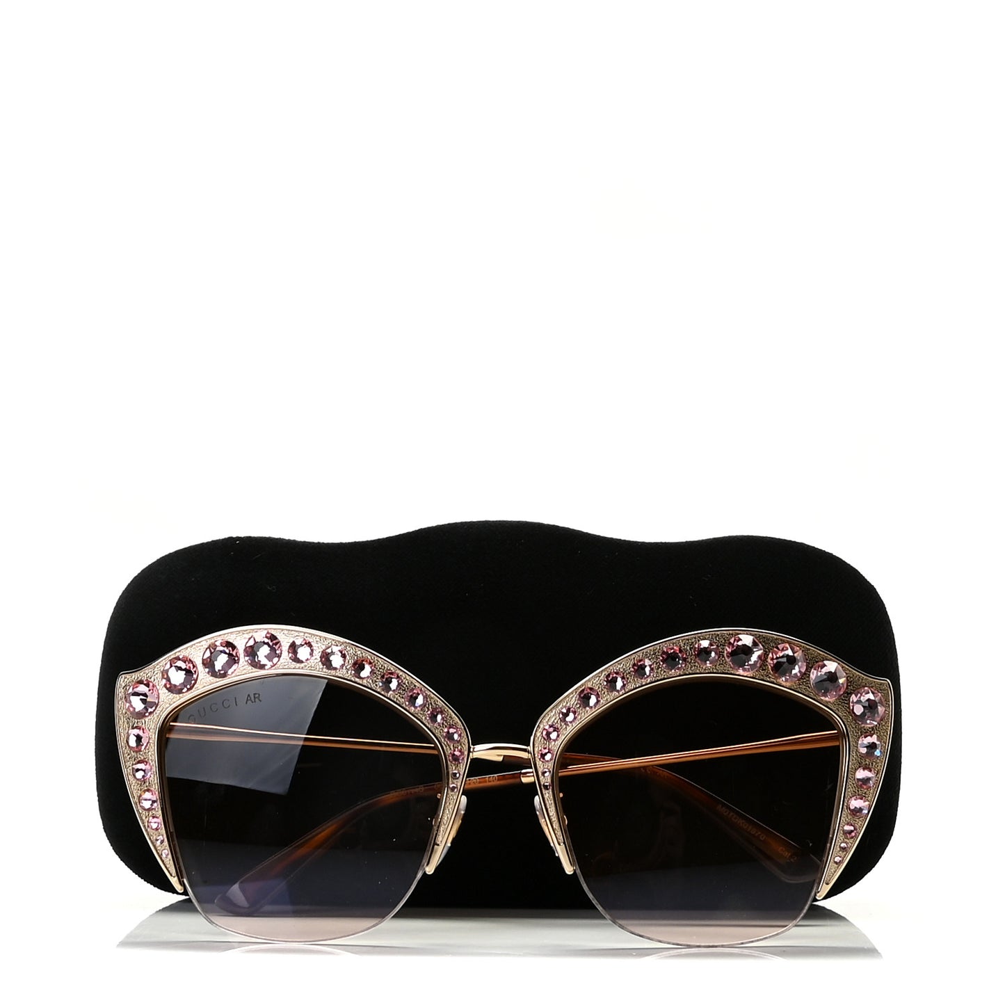 Metal Crystal Cat Eye Sunglasses GG00114S Pink