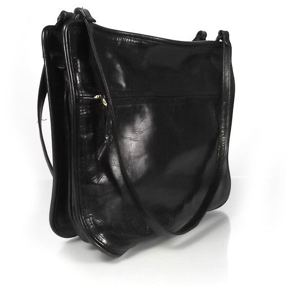 Vintage Leather Shoulder Bag Black