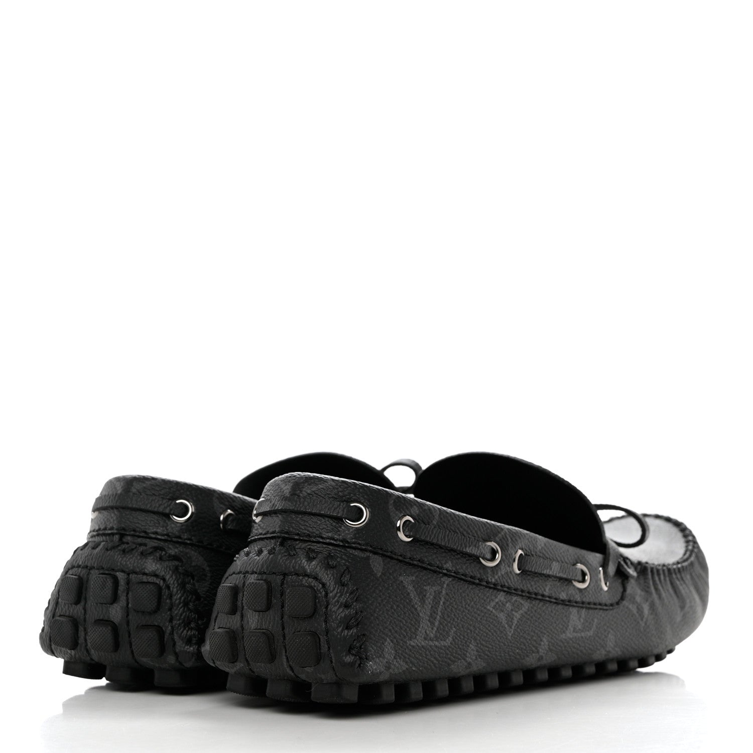Louis Vuitton Monogram Eclipse Mens Arizona Car Shoe Moccasin Loafers 7.5 4 of 8