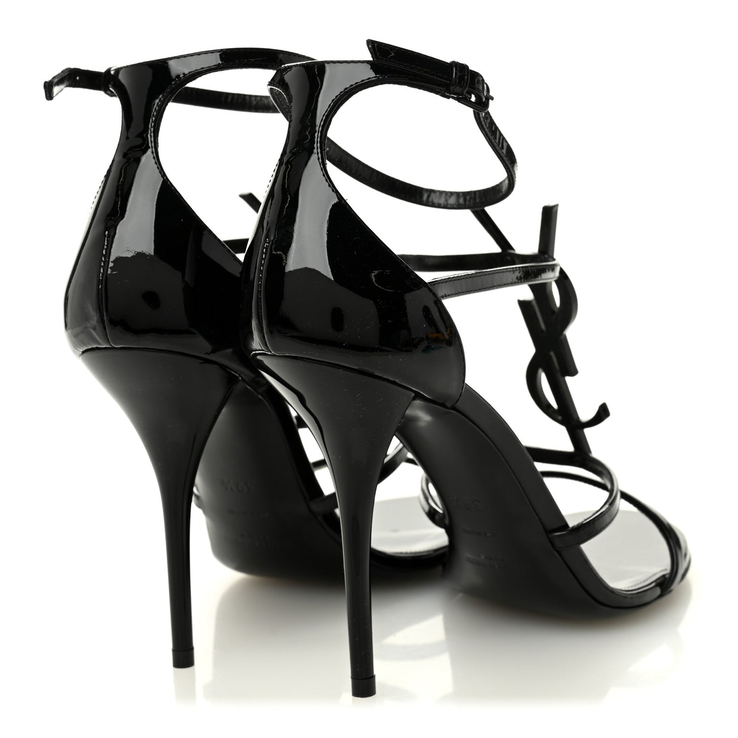 Patent Cassandra 100 Ankle Strap Sandals 39.5 Black