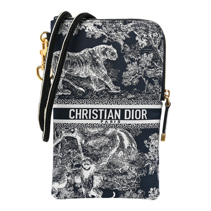 Christian Dior Technical Fabric Embroidered Toile De Jouy DiorTravel Multifunction Pouch Blue 3 of 10