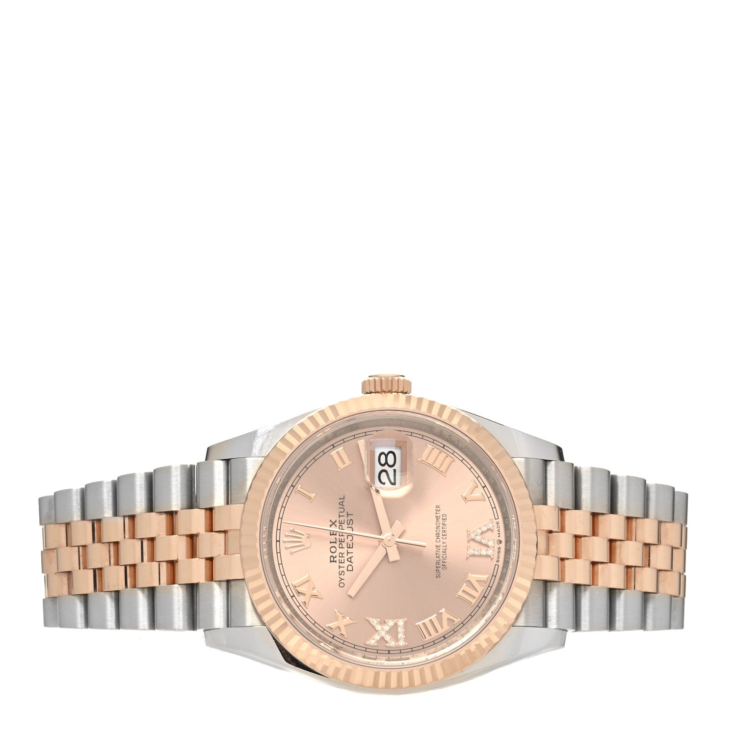 Rolex Stainless Steel 18K Everose Gold Diamond 36mm Oyster Perpetual Datejust Watch Rose Roman 126231 2 of 5