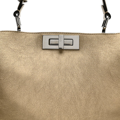 Fendi Metallic Vitello Medium Soft Peekaboo Gold 16 of 27