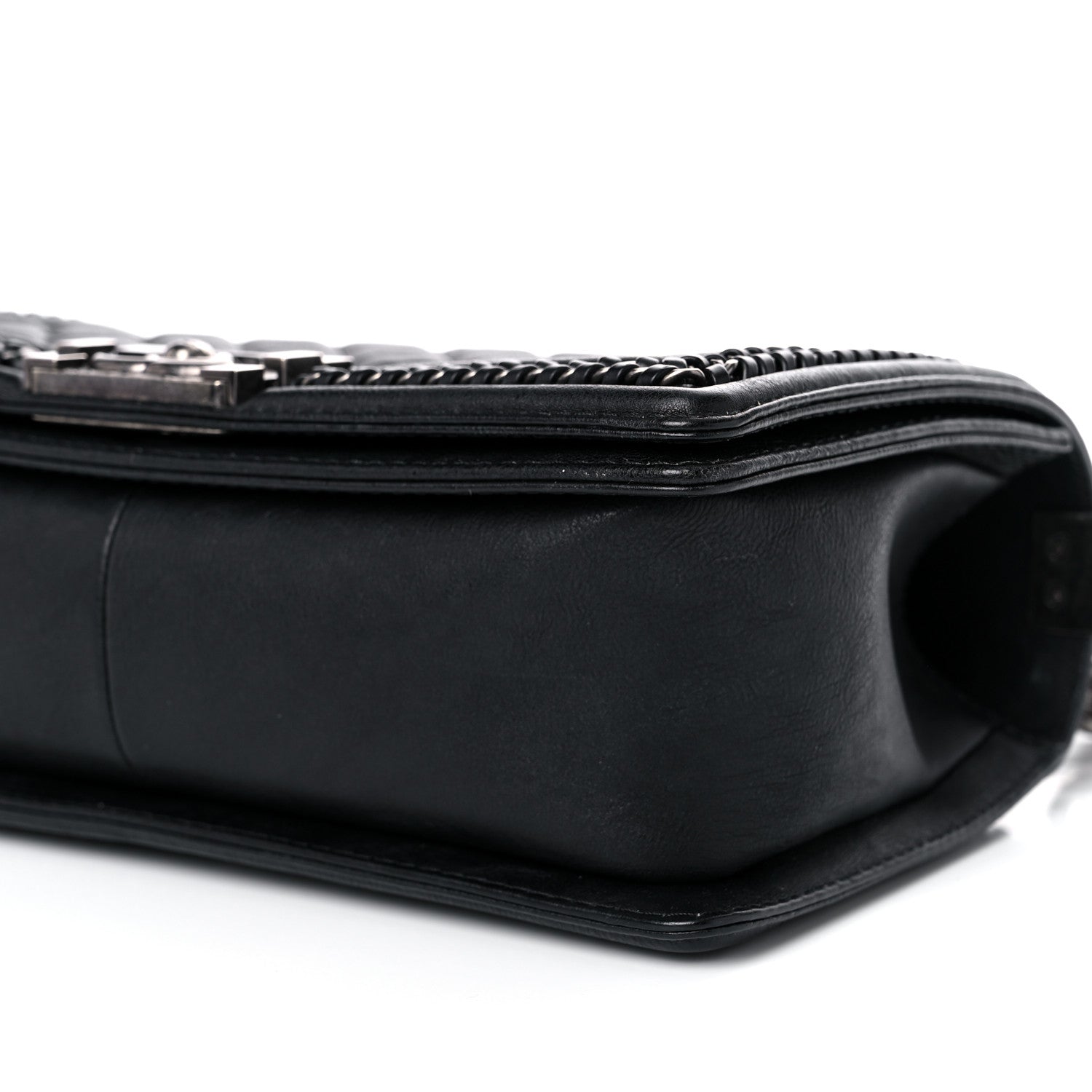 Chanel Goatskin Quilted Medium Boy Handle Flap Black 9 of 12