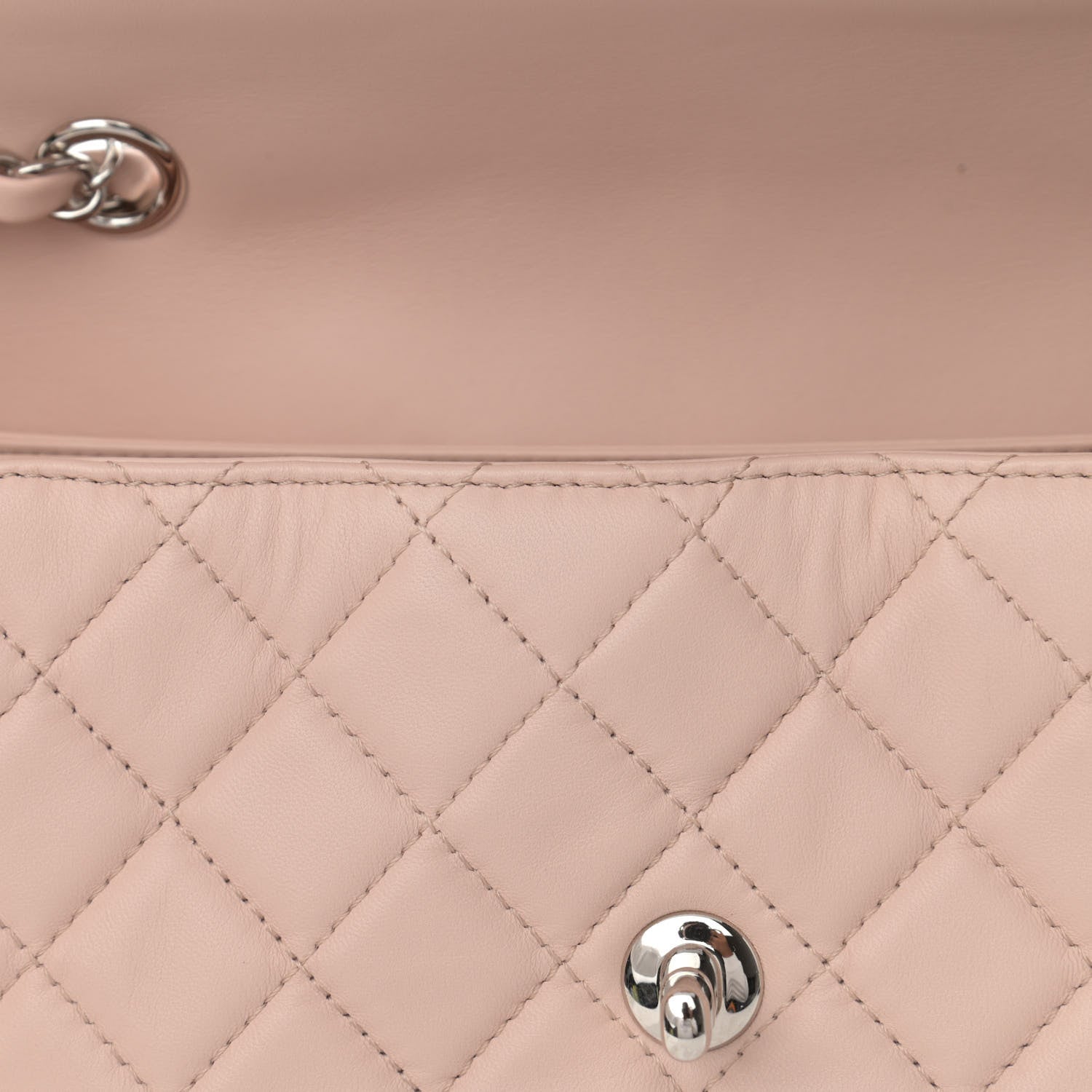 Chanel Lambskin Quilted Jumbo Chanel by 4 Flap Light Beige 11 of 15