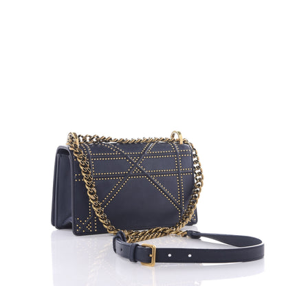 Christian Dior Lambskin Studded Medium Diorama Flap Bag Navy Blue 2 of 10
