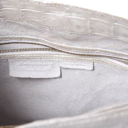 Nancy Gonzalez Metallic Crocodile Tote Light Silver 7 of 13