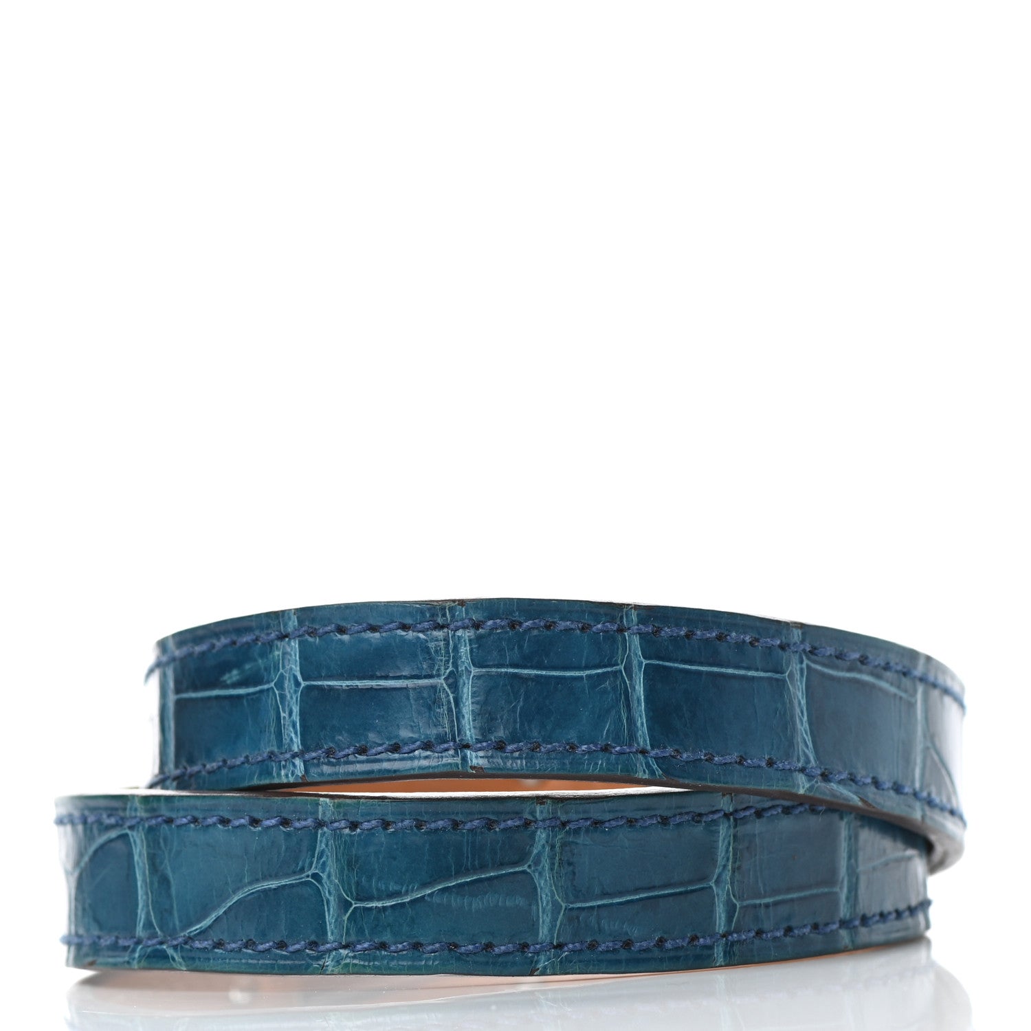 Hermes Matte Alligator Kelly Double Tour Bracelet M Mykonos 3 of 5