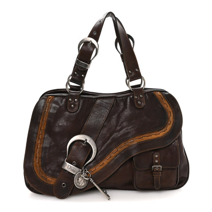 Christian Dior Calfskin Medium Gaucho Double Saddle Bag Brown 1 of 11