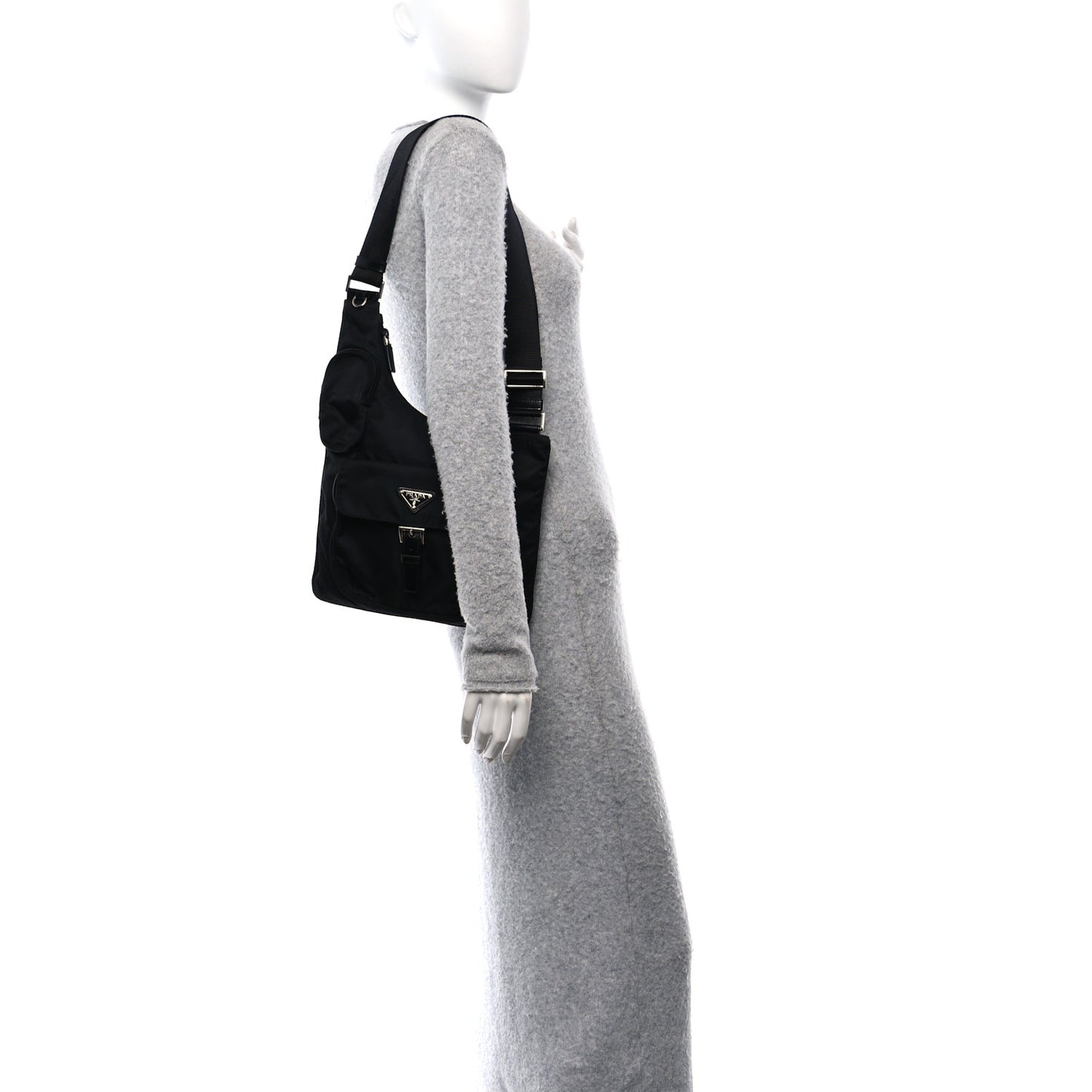 Nylon Vela Sling Messenger Bag Black