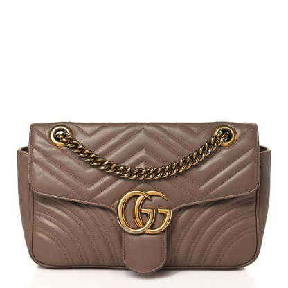 Gucci Calfskin Matelasse Small GG Marmont Shoulder Bag Porcelain Rose 1 of 11