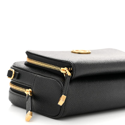 Christian Dior Grained Calfskin Caro Double Pouch Black 9 of 10