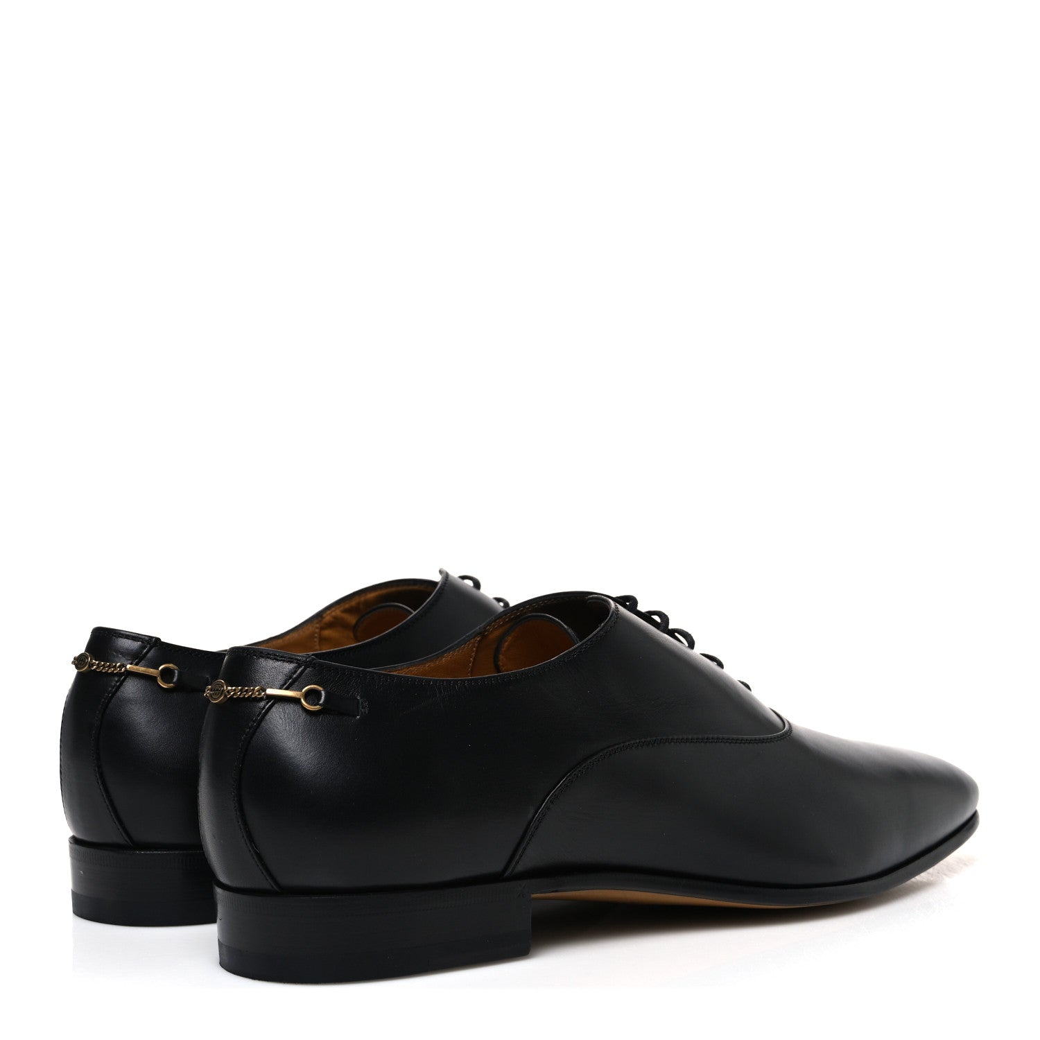 Gucci New Waxed Calfskin Mens Oxfords 11 Black 5 of 11
