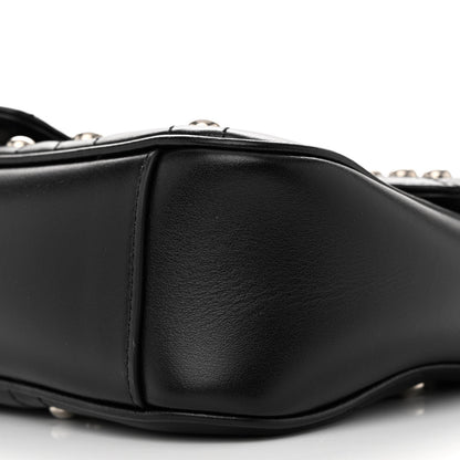 Gucci Calfskin Spiral Stud Small GG Marmont Shoulder Bag Black 10 of 12