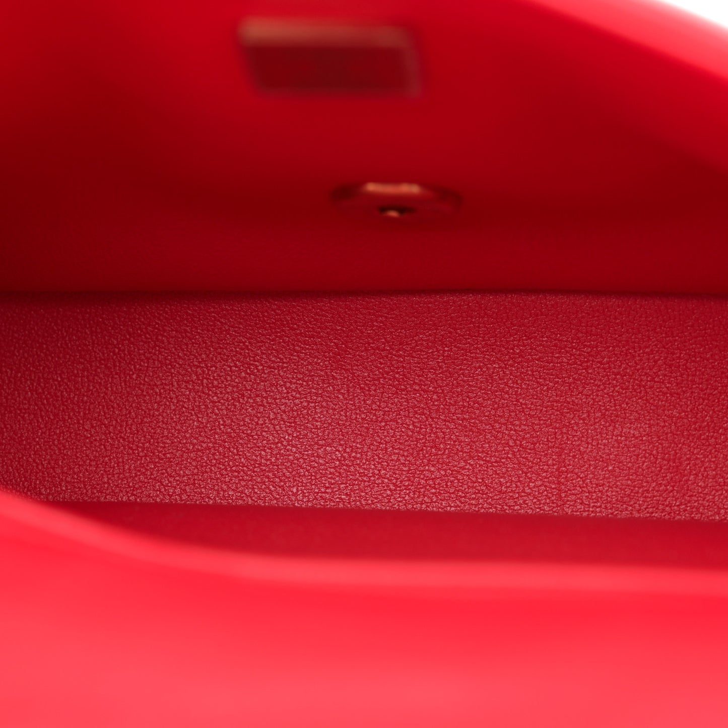 Shiny Lambskin Quilted Sweetheart Mini Flap Red