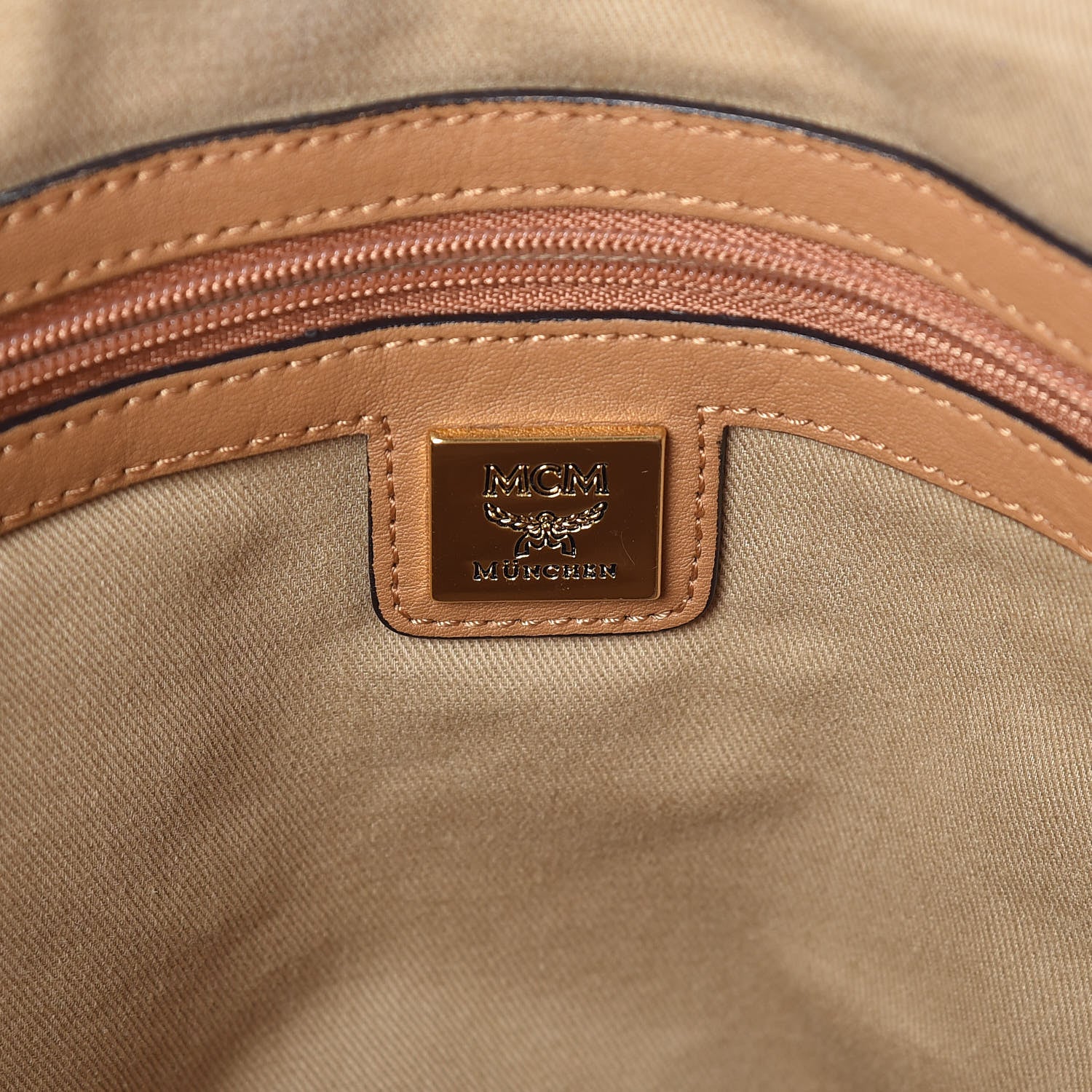 MCM Visetos Medium Essentials Shopper Tote Cognac 7 of 24