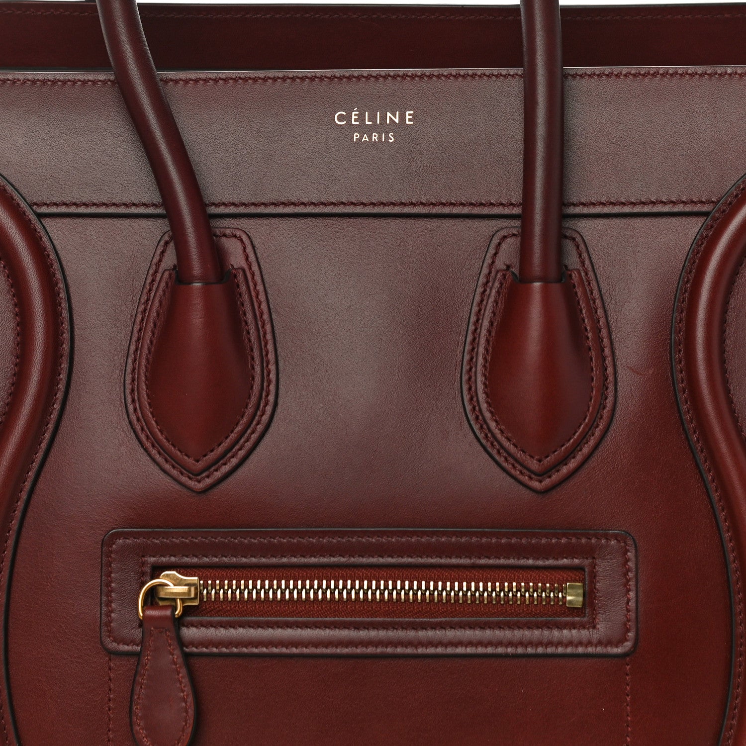 Celine Smooth Calfskin Micro Luggage Burgundy 9 of 11