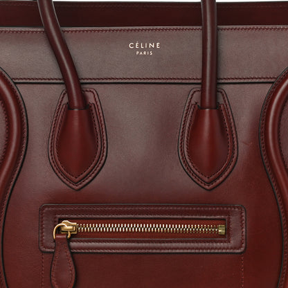 Celine Smooth Calfskin Micro Luggage Burgundy 9 of 11