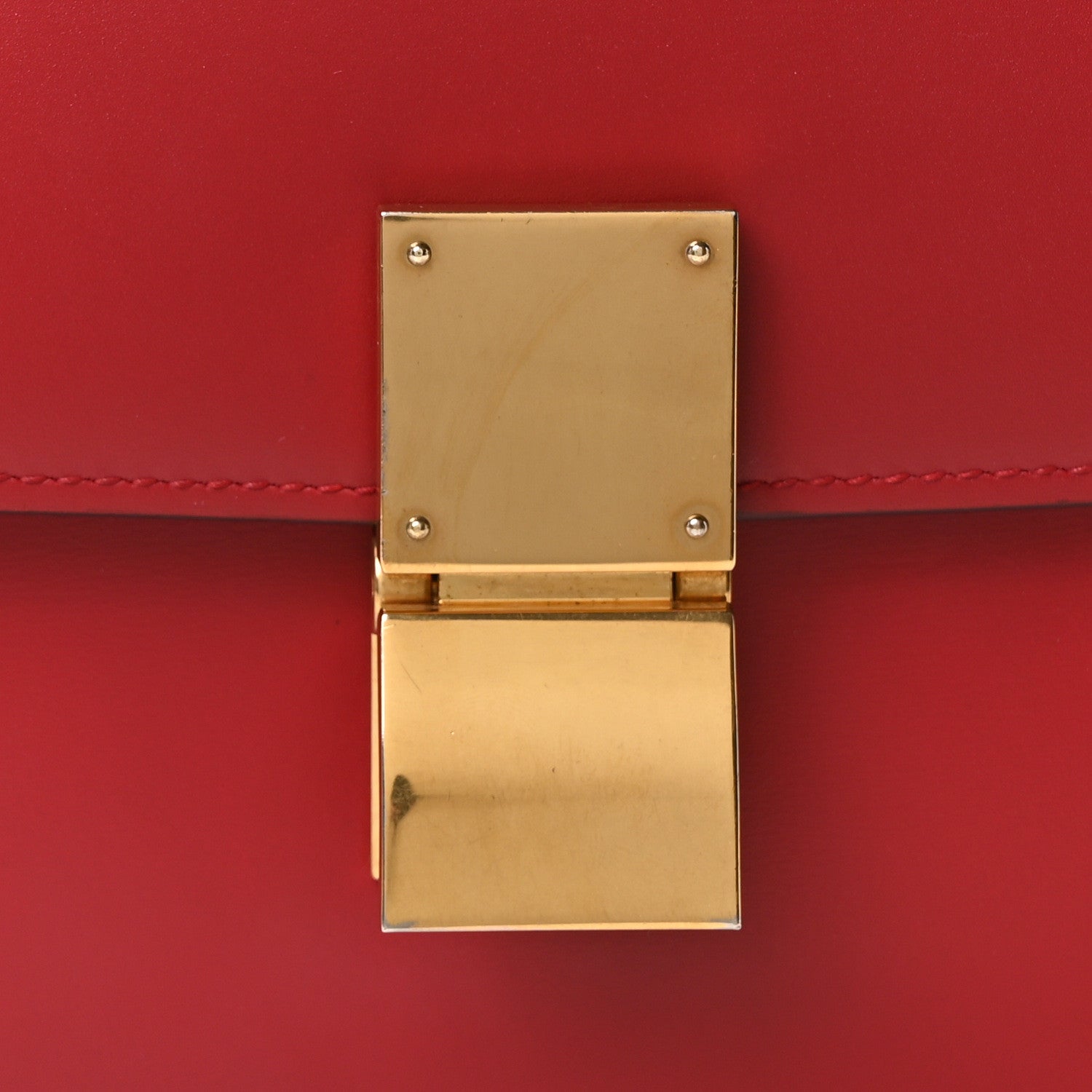Celine Box Calfskin Medium Classic Box Flap Bag Red 8 of 10