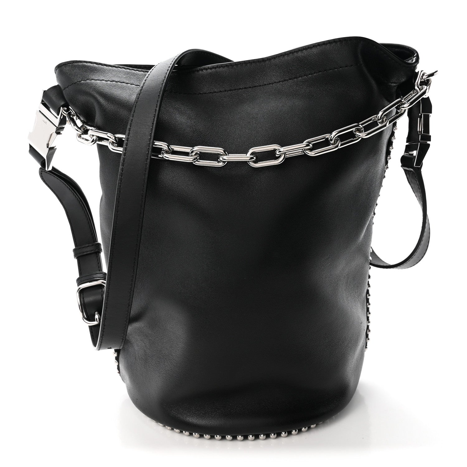 Alexander Wang Lambskin Attica Chain Dry Sack Bucket Bag Black 1 of 9