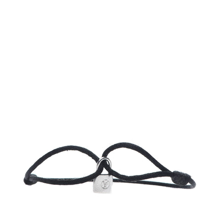 Louis Vuitton Sterling Silver Lockit Adjustable Cord Bracelet Black 1 of 3