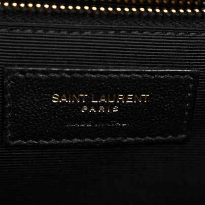 Saint Laurent Grain De Poudre Textured Mixed Matelasse Large Triquilt Monogram Satchel Black 6 of 11