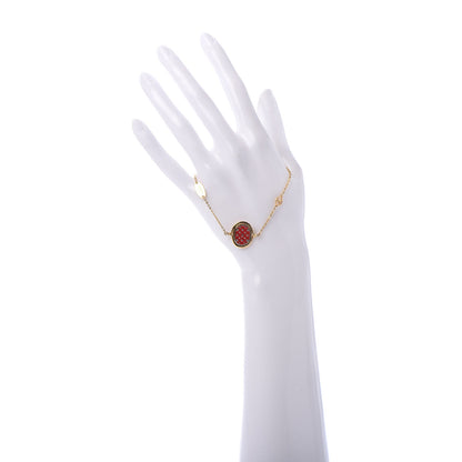 Louis Vuitton Swarovski Crystal Lady Lucky Damier Supple Bracelet Gold 2 of 6