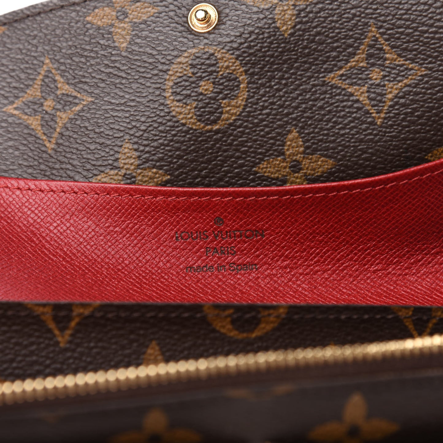 Monogram Emilie Wallet Red