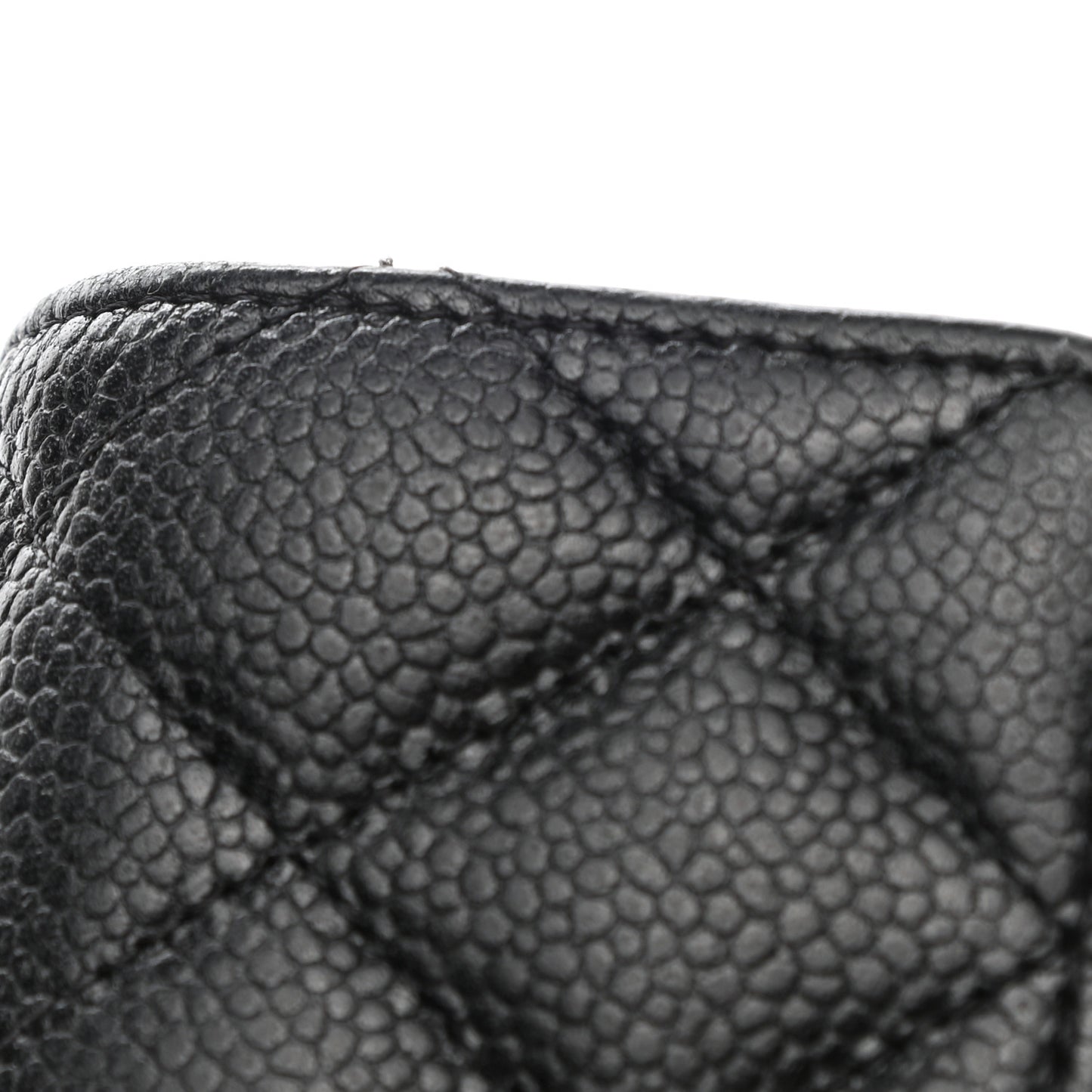 Caviar Quilted Large Gusset Flap Wallet Black