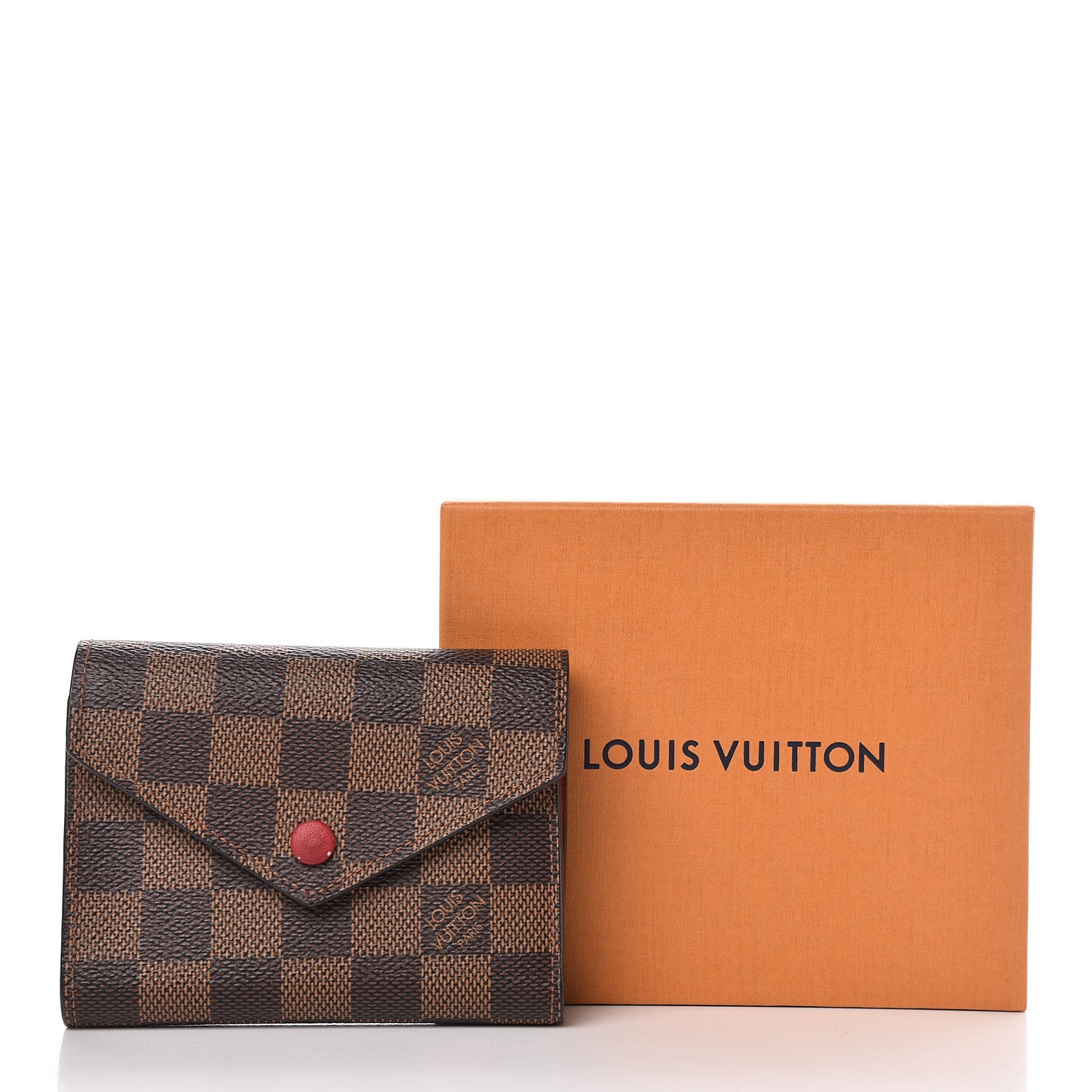 Louis Vuitton Damier Ebene Victorine Wallet Red 10 of 10