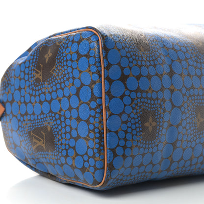 Louis Vuitton Monogram Kusama Town Speedy 30 Blue 5 of 17