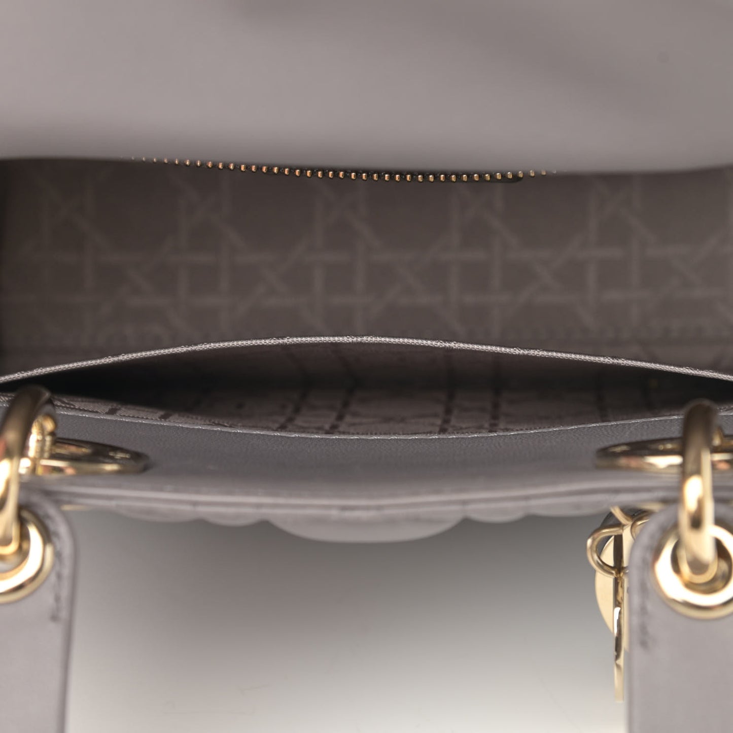 Lambskin Cannage Small Lady Dior Grey