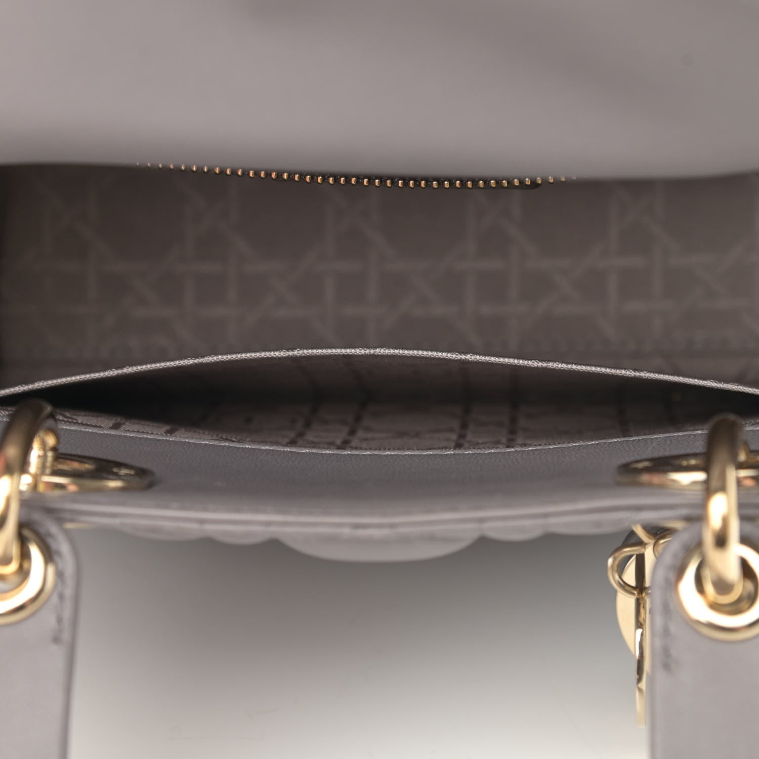 Christian Dior Lambskin Cannage Small Lady Dior Grey 11 of 11