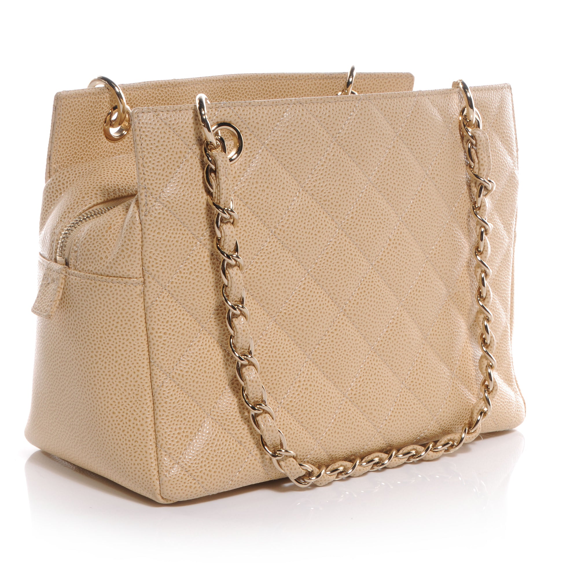 Chanel Caviar Quilted Petit Timeless Tote PTT Beige 3 of 8