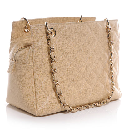 Chanel Caviar Quilted Petit Timeless Tote PTT Beige 3 of 8
