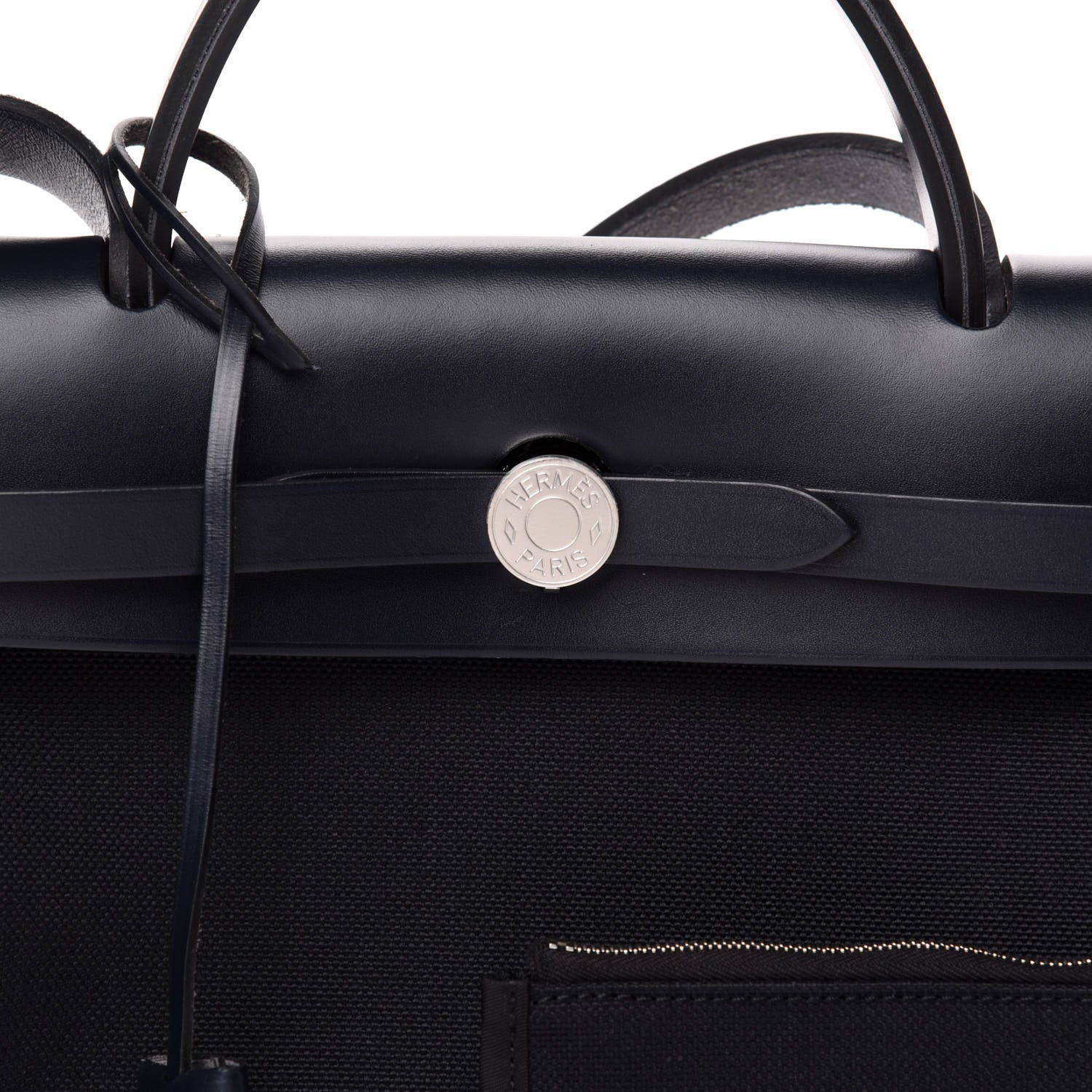 Hermes Military Toile Vache Hunter Herbag Zip PM 31 Black Bleu Indigo 9 of 10