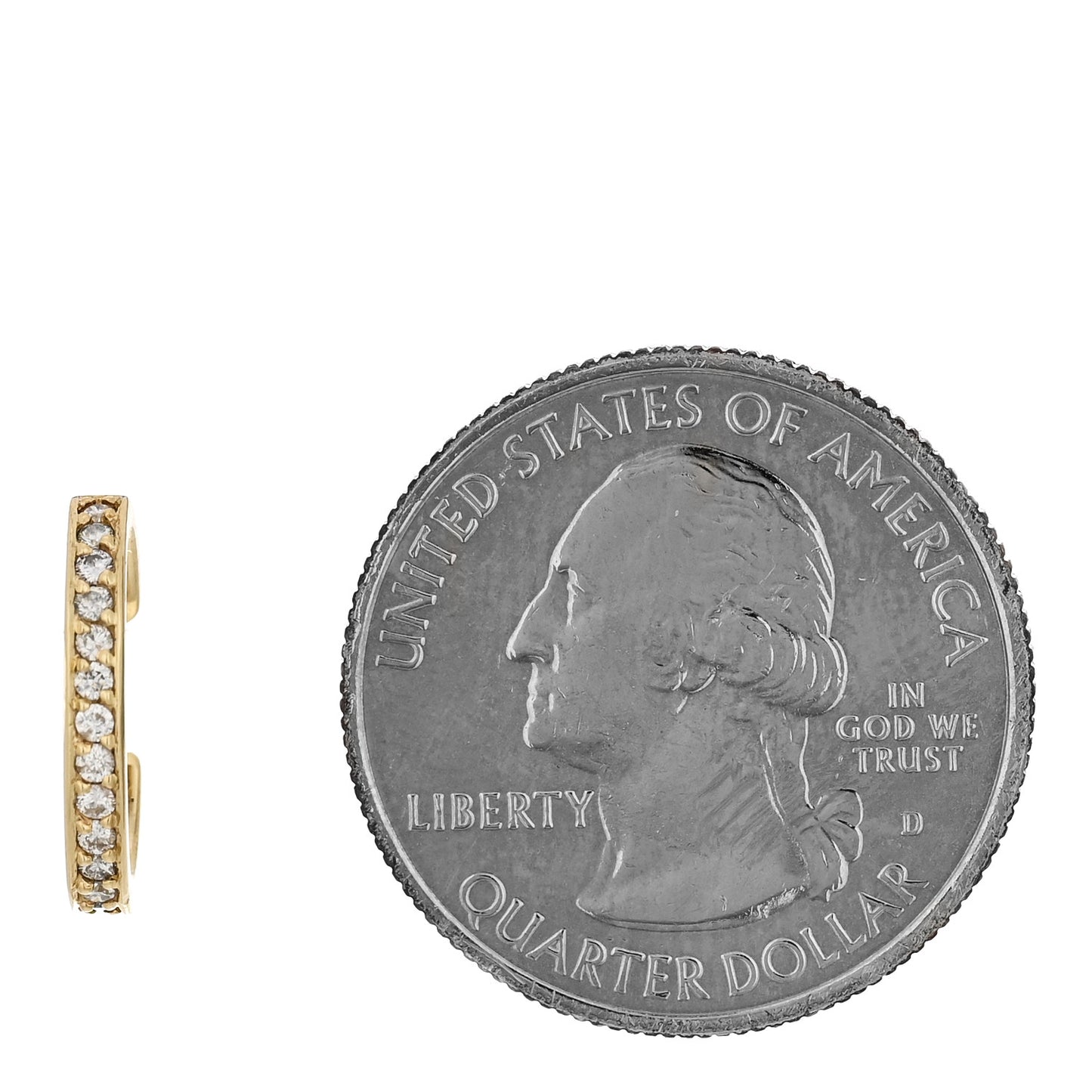 18K Yellow Gold Diamond Single Row Ear Cuff Earring