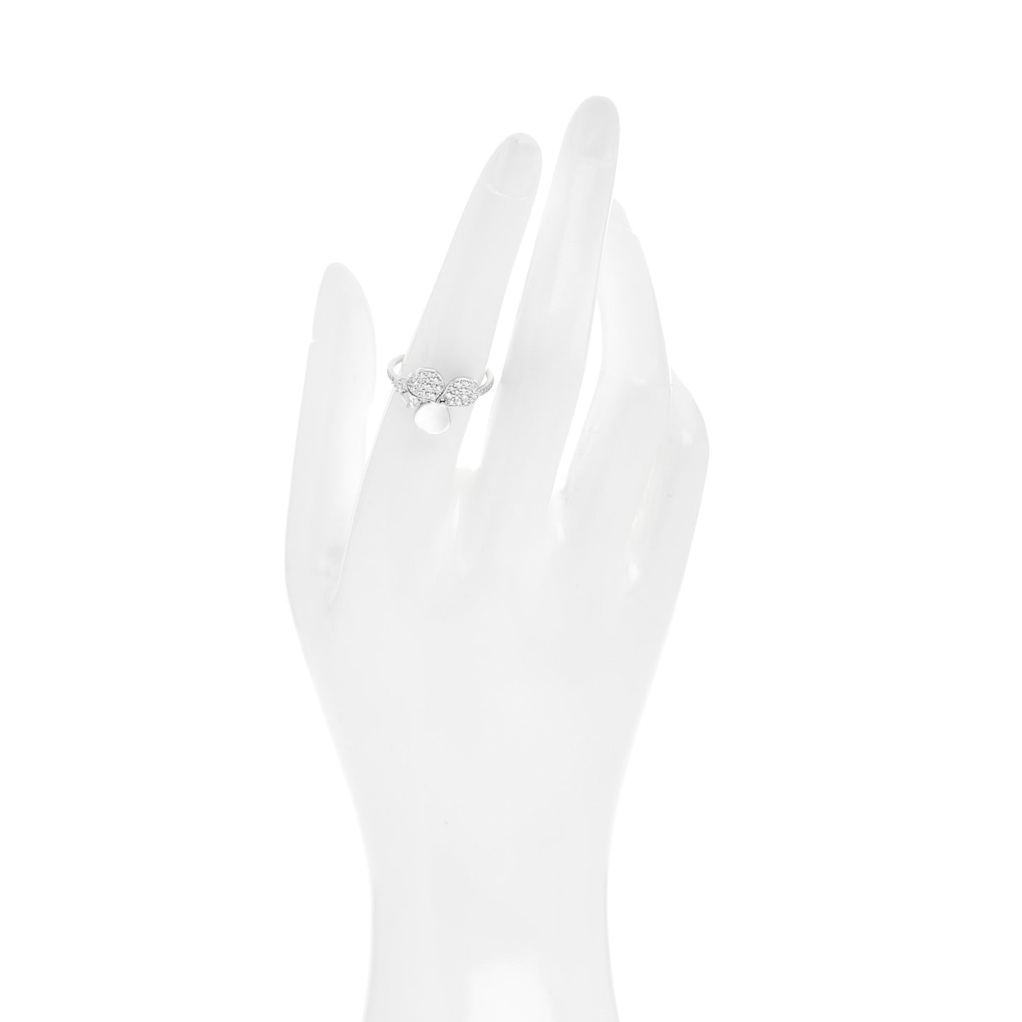Platinum Diamond Paper Flowers Mixed Cluster Ring 54 7