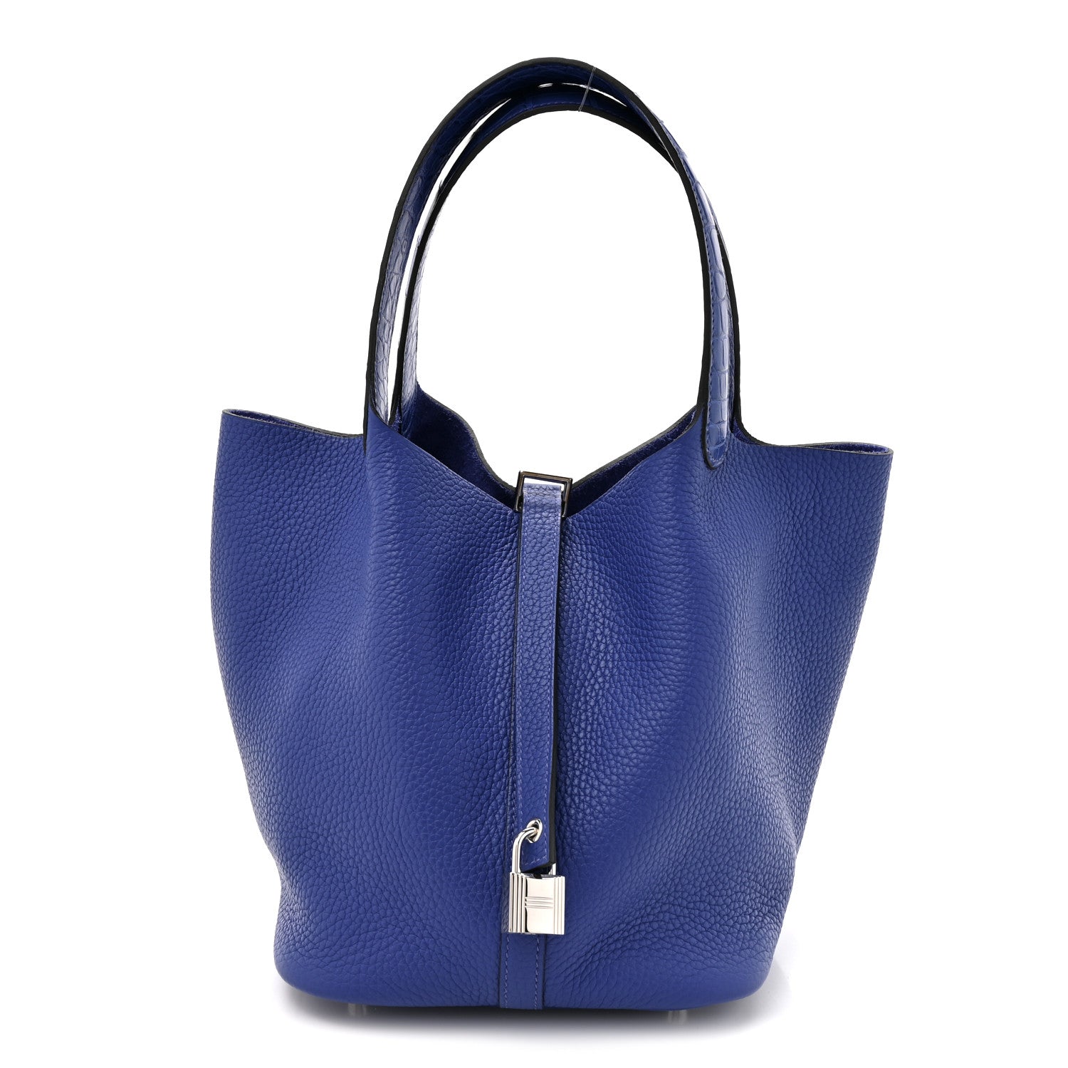 Hermes Taurillon Clemence Matte Alligator Picotin Lock Touch 22 MM Bleu Electrique 1 of 9