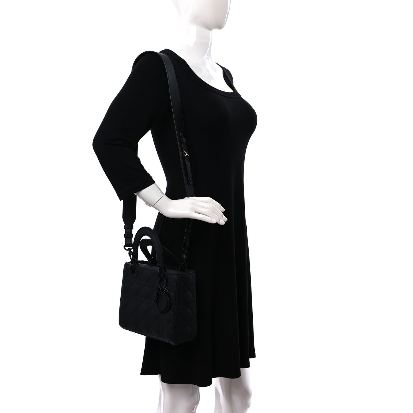Ultra Matte Calfskin Cannage Small My ABCDior Lady Dior Black