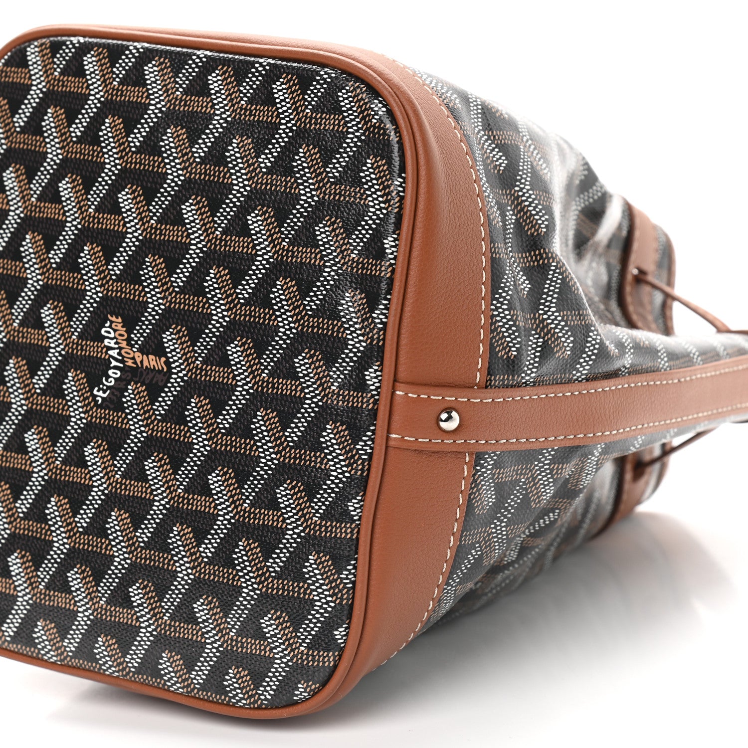 Goyard Goyardine Petit Flot Bucket Bag PM Black Gold 6 of 8