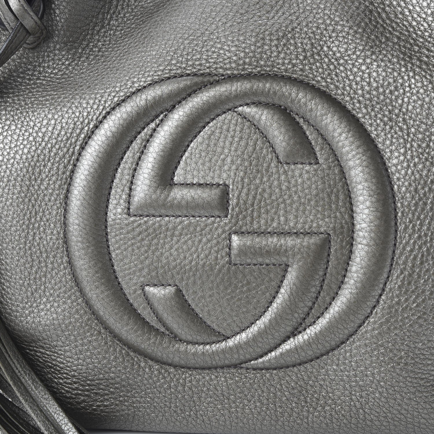 Gucci Metallic Pebbled Calfskin Medium Soho Chain Shoulder Bag Sasso 9 of 9
