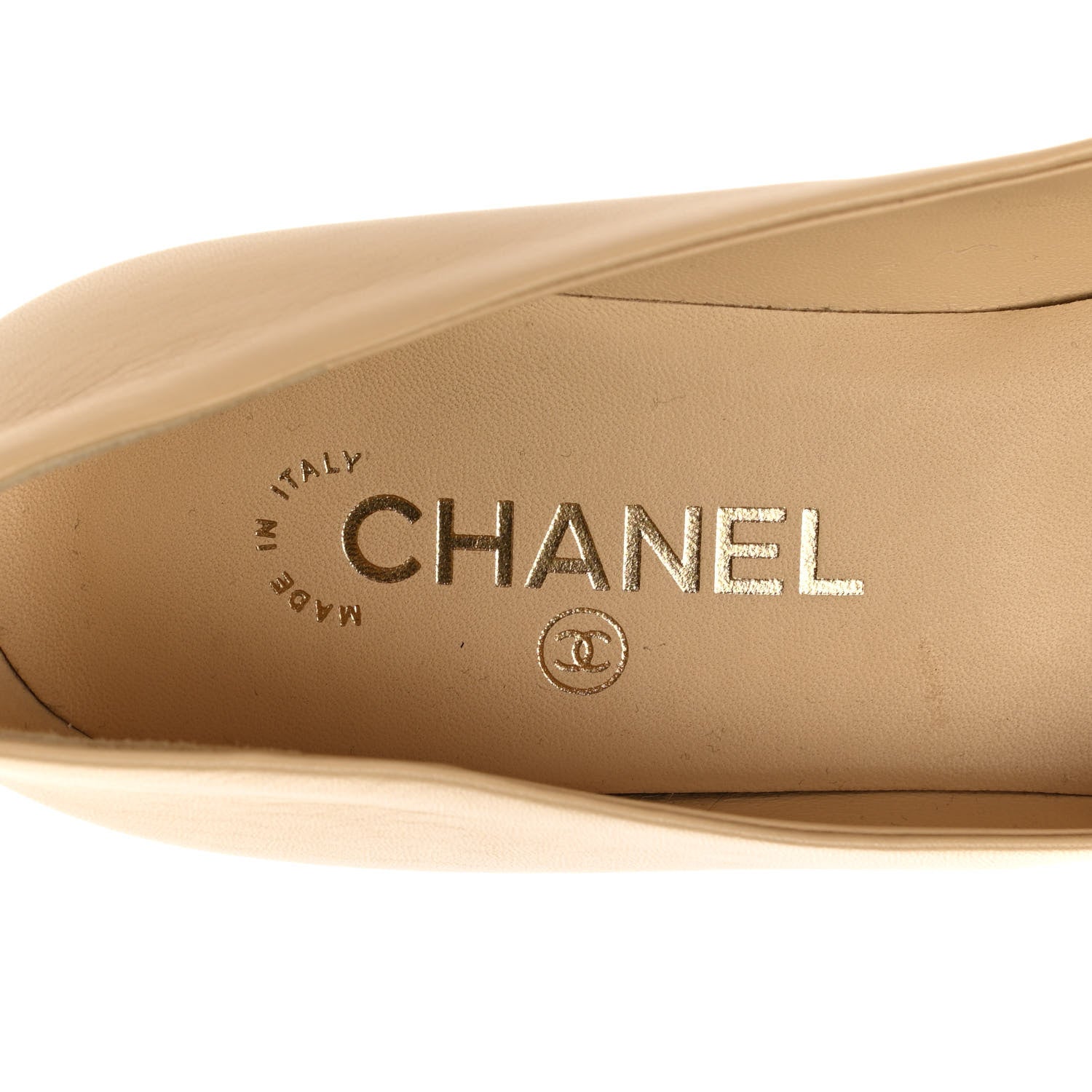 Chanel Lambskin Grosgrain Cap Toe CC Pumps 40 Beige Black 7 of 8
