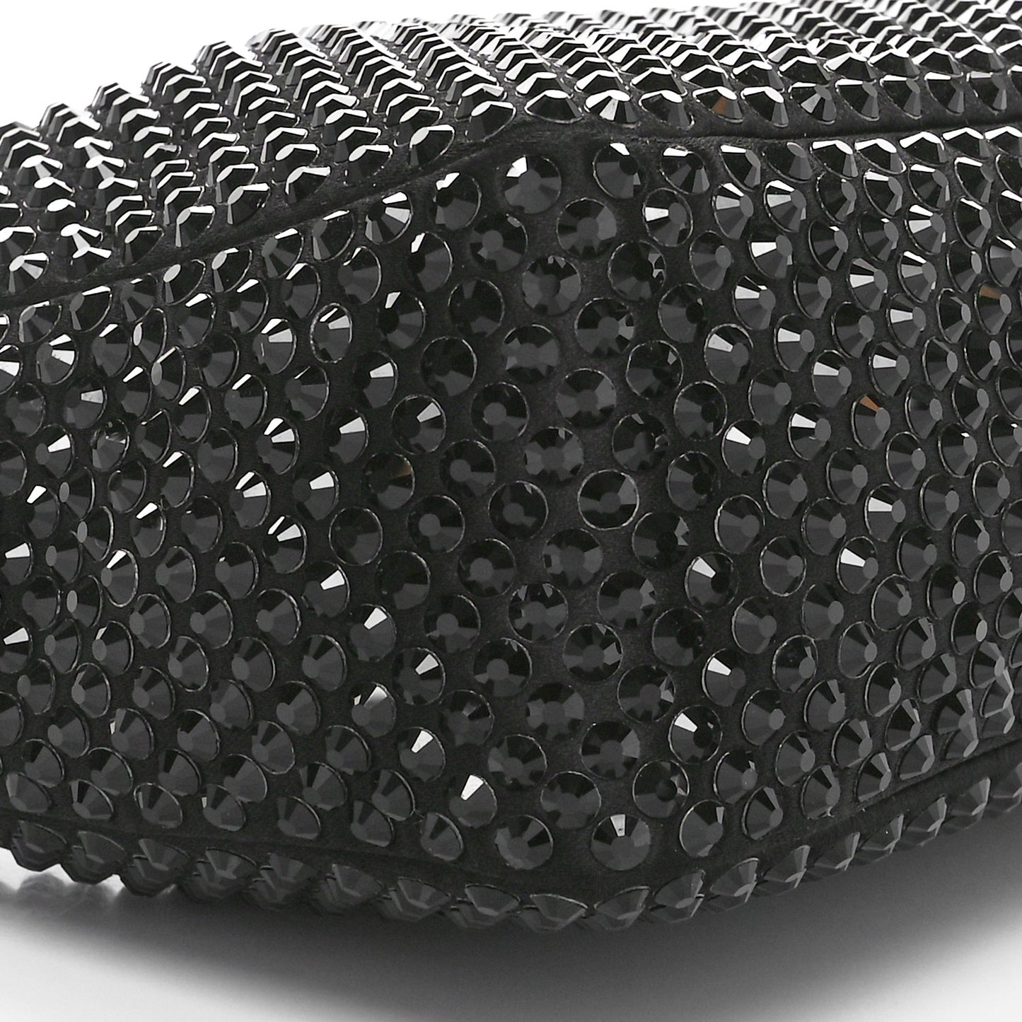 Satin Crystal Mini Re-Edition 2000 Bag Black