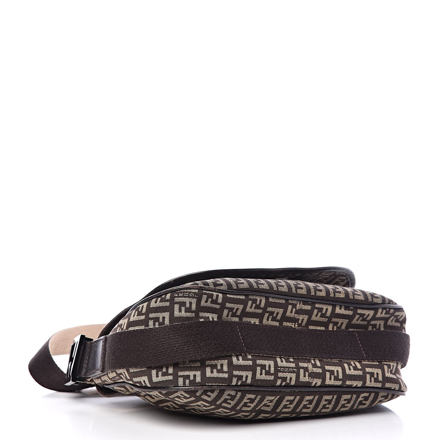 Fendi Zucchino Vitello Flap Messenger Satchel Testa di Moro Beige 4 of 14
