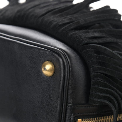 Saint Laurent Calfskin Small Emmanuelle Fringe Hobo Bag Black 11 of 12