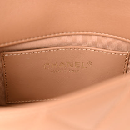 Chanel Lambskin Chain Around Top Handle Flap Dark Beige 6 of 12