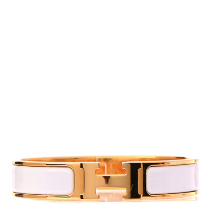 Hermes Enamel Narrow Clic Clac H Bracelet PM White 1 of 3